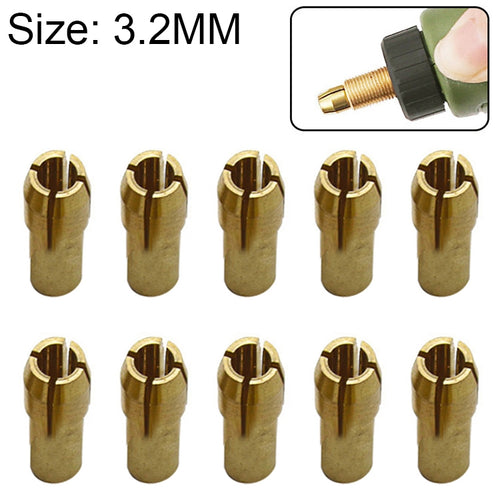 10 PCS Three-Claw ทองแดง CLAMP NUT สำหรับไฟฟ้า Mill อุปกรณ์,เส้นผ่าศูนย์กลางเจาะ: 3.2 มม, Bore diameter: 3.2mm