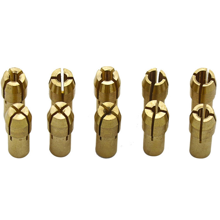 10 in 1 Three-Claw ทองแดง CLAMP NUT สำหรับอุปกรณ์ไฟฟ้า Mill,เส้นผ่าศูนย์กลางเจาะ: 0.5-3.2 มม., Bore diameter: 0.5-3.2mm