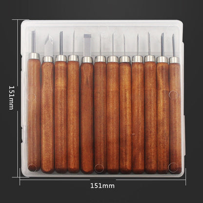 12 in 1 ไม้แกะสลักมีด Basic Woodcut ทำงาน Handmade แสตมป์ยางเครื่องมือ, Chisels Knife