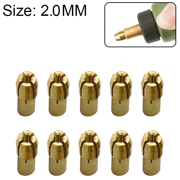 10 PCS Three-Claw ทองแดง CLAMP NUT สำหรับไฟฟ้า Mill อุปกรณ์,เส้นผ่าศูนย์กลางเจาะ: 2.0 มม, Bore diameter: 2.0mm