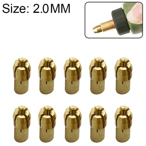 10 PCS Three-Claw ทองแดง CLAMP NUT สำหรับไฟฟ้า Mill อุปกรณ์,เส้นผ่าศูนย์กลางเจาะ: 2.0 มม, Bore diameter: 2.0mm