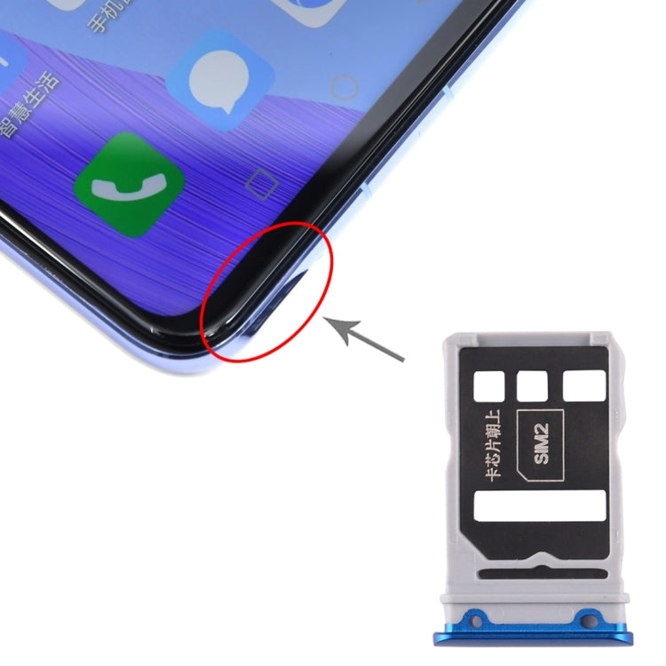 ถาดซิมการ์ด + ถาดซิมการ์ดสำหรับ Honor V30 Pro / Honor V30, For Honor V30 Pro, For Honor V30 Pro (Dark Blue), For Huawei Nova 6