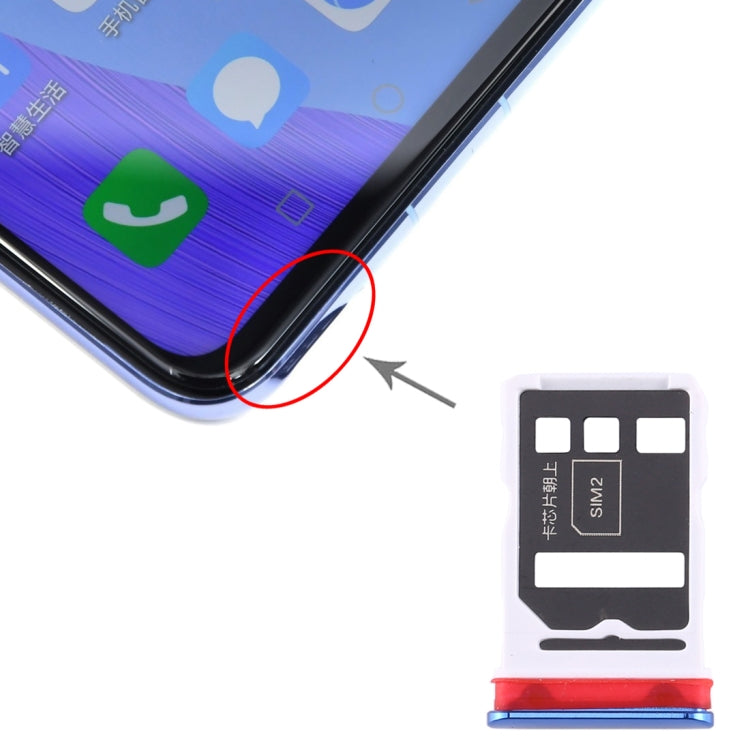 ถาดซิมการ์ด + ถาดซิมการ์ดสำหรับ Honor V30 Pro / Honor V30, For Honor V30 Pro, For Honor V30 Pro (Dark Blue), For Huawei Nova 6