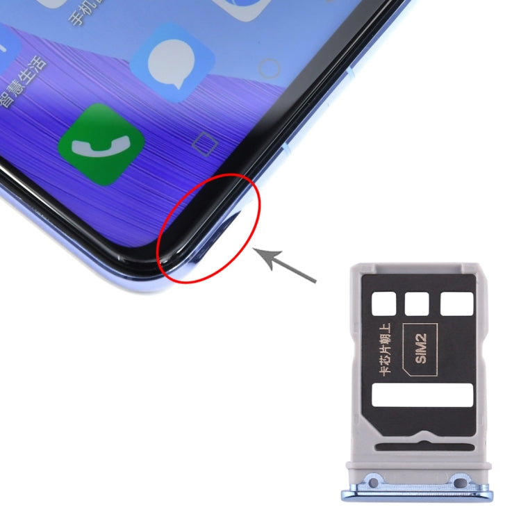 ถาดซิมการ์ด + ถาดซิมการ์ดสำหรับ Honor V30 Pro / Honor V30, For Honor V30 Pro, For Honor V30 Pro (Dark Blue), For Huawei Nova 6
