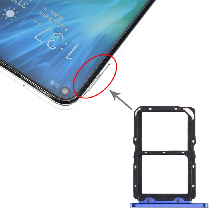 ถาดซิมการ์ด + ถาดซิมการ์ดสำหรับ Huawei Honor 20S, For Huawei Honor 20S, For Huawei Honor 20S (Dark Blue)