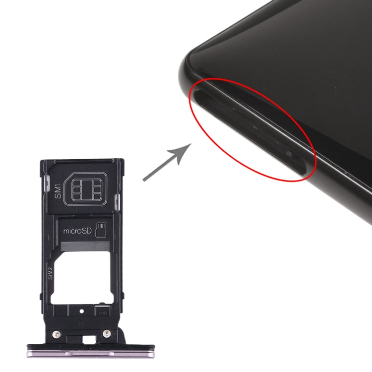 ถาดซิมการ์ด + ถาดซิมการ์ด + ถาดการ์ด Micro SD สำหรับ Sony Xperia XZ2, For Sony Xperia XZ2