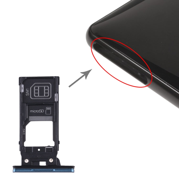 ถาดซิมการ์ด + ถาดซิมการ์ด + ถาดการ์ด Micro SD สำหรับ Sony Xperia XZ2, For Sony Xperia XZ2