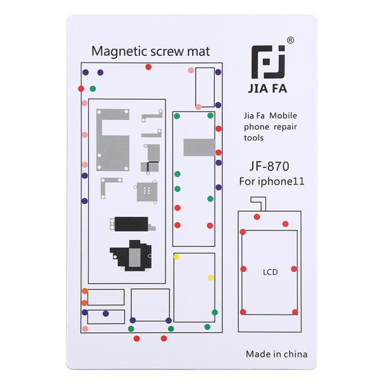 JIAFA JF-870 แผ่นแม่เหล็กสกรูบอร์ดสำหรับ iPhone 11, For 11