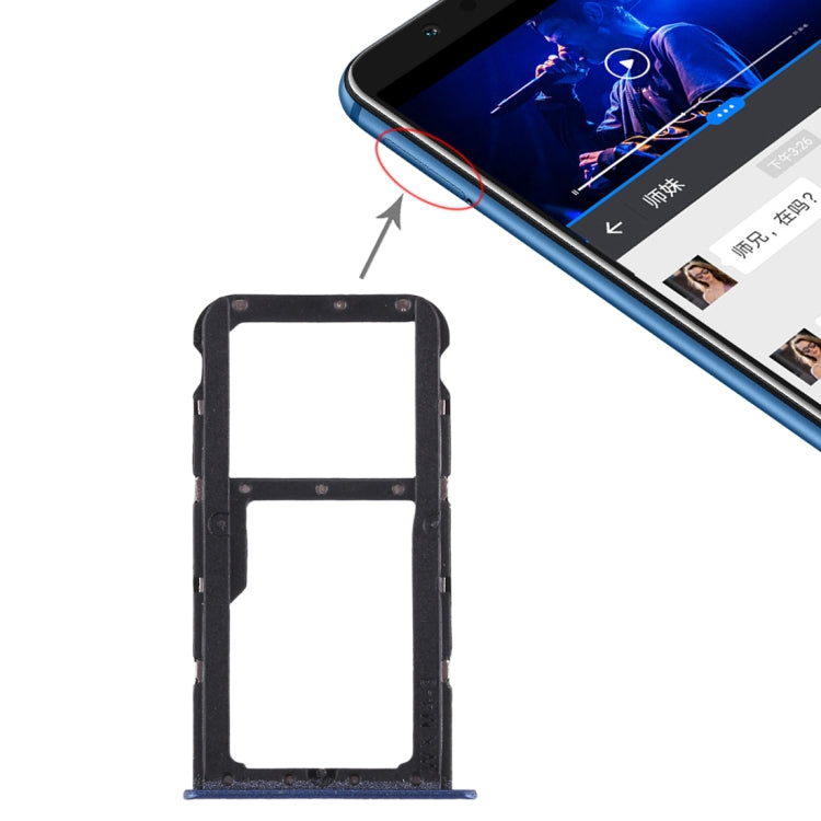 ถาดซิมการ์ด + ถาดซิมการ์ด / ถาดการ์ด Micro SD สำหรับ Huawei Honor Play 7X, For Honor Play 7X, For Huawei Play 7X