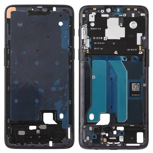 สำหรับ OnePlus 6 ที่อยู่อาศัยด้านหน้า LCD กรอบ Bezel Plate พร้อมปุ่มด้านข้าง, For OnePlus 6 (Jet Black)