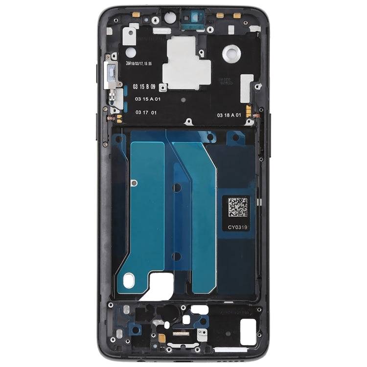 สำหรับ OnePlus 6 ที่อยู่อาศัยด้านหน้า LCD กรอบ Bezel Plate พร้อมปุ่มด้านข้าง, For OnePlus 6 (Jet Black)
