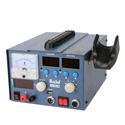 Kaisi K-863D 3 ใน 1 Hot Air Gun สถานีบัดกรี SMD Rework Station พร้อม 3A แหล่งจ่ายไฟ DC สำหรับโทรศัพท์ PCB เชื่อมเครื่องซ่อม, US Plug, K-863D, US Plug, K-863D, EU Plug