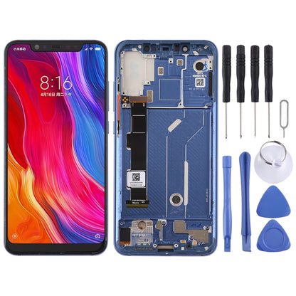 หน้าจอแอลซีดีและชุดประกอบDigitizerพร้อมกรอบและปุ่มด้านข้างสำหรับ Xiaomi Mi 8, For Xiaomi Mi 8, For Mi 8 (Rose Gold)