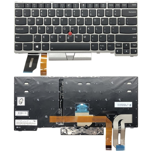 แป้นพิมพ์แบ็คไลท์ของสหรัฐอเมริกาสำหรับ Lenovo ThinkPad E480 L480 L380 โยคะ T480s, For ThinkPad E480 Silver(US)