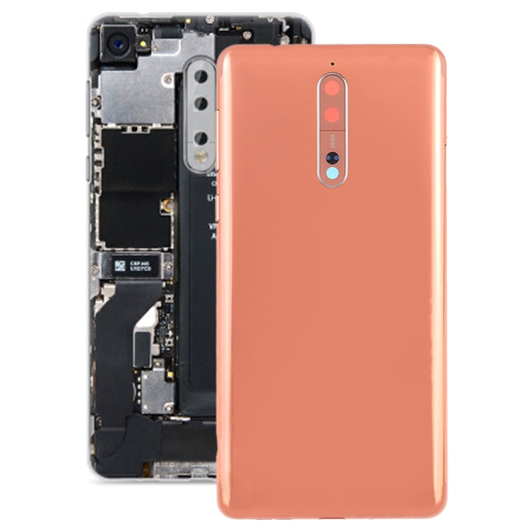 ฝาหลังแบตเตอรี่พร้อมเลนส์กล้องและปุ่มด้านข้างสำหรับ Nokia 8, For Nokia 8, Nokia 8