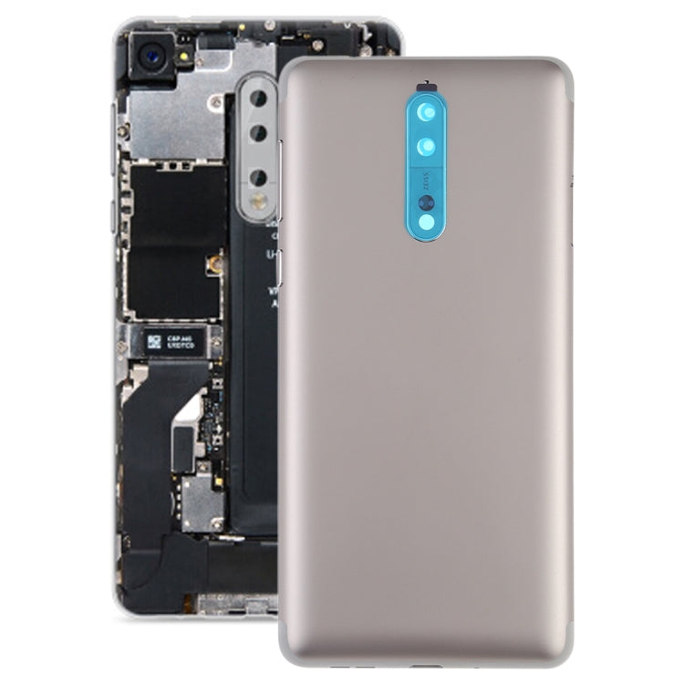 ฝาหลังแบตเตอรี่พร้อมเลนส์กล้องและปุ่มด้านข้างสำหรับ Nokia 8, For Nokia 8, Nokia 8