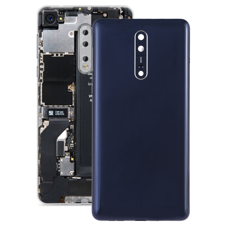 ฝาหลังแบตเตอรี่พร้อมเลนส์กล้องและปุ่มด้านข้างสำหรับ Nokia 8, For Nokia 8, Nokia 8