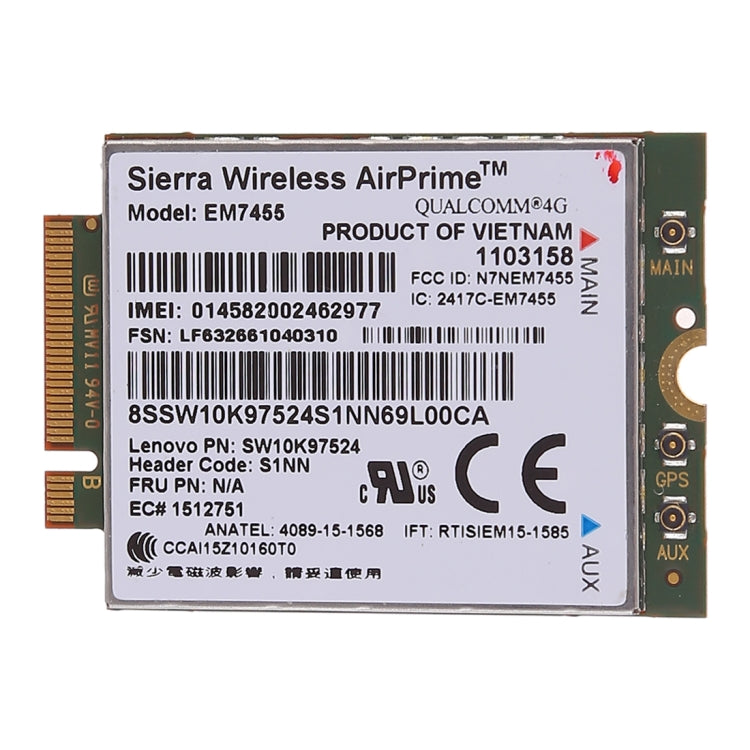 EM7455 Sierra Wireless FDD/TDD LTE Cat6 โมดูล 4G, 4G สำหรับแล็ปท็อป Lenovo ThinkPad P50 P50S P40 โยคะ L460 T460 T460P T460S, EM7455