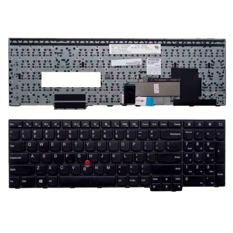 แป้นพิมพ์แล็ปท็อปภาษาอังกฤษเวอร์ชันสหรัฐอเมริกาพร้อมแท่งชี้สำหรับ Lenovo IBM Thinkpad E550 / E555 / E550C, For Thinkpad E550 (US)