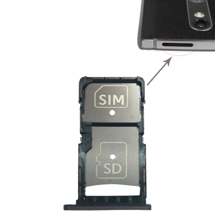 ถาดซิมการ์ด + ถาดการ์ด Micro SD สำหรับ Motorola Droid Turbo 2 / XT1585, For Motorola Droid Turbo 2 (Grey), For Motorola Droid Turbo 2