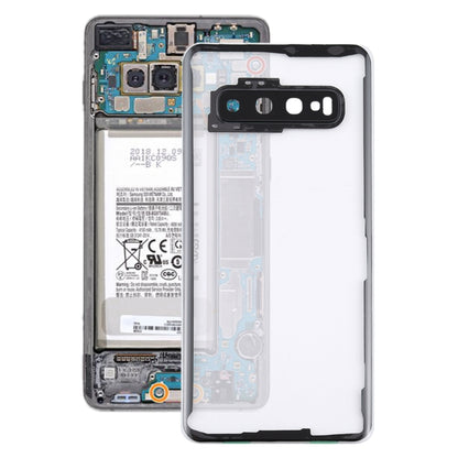 สำหรับ Samsung Galaxy S10 G973F/DS G973U G973 SM-G973 ฝาหลังแบตเตอรี่โปร่งใสพร้อมฝาครอบเลนส์กล้อง, For Galaxy S10