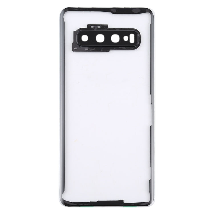 สำหรับ Samsung Galaxy S10 G973F/DS G973U G973 SM-G973 ฝาหลังแบตเตอรี่โปร่งใสพร้อมฝาครอบเลนส์กล้อง, For Galaxy S10