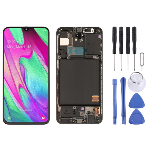 หน้าจอแอลซีดีและชุดประกอบDigitizerพร้อมกรอบสำหรับGalaxy A40 SM-A405F, For Samsung Galaxy A40 (Frame)