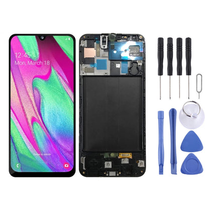 หน้าจอ LCD ต้นฉบับและชุดประกอบ Digitizer พร้อมกรอบสำหรับ Galaxy A50 SM-A505F, For Samsung Galaxy A50 (Frame)