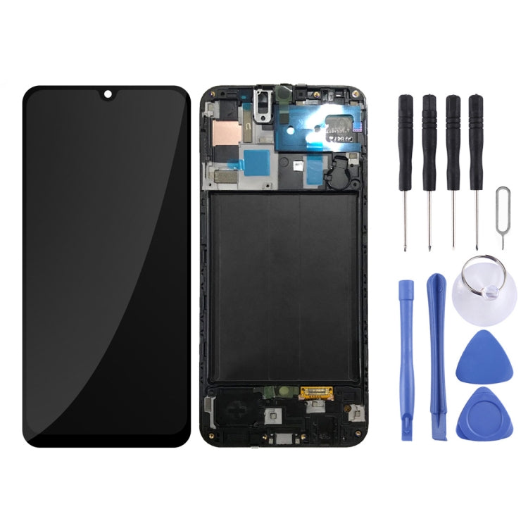 หน้าจอ LCD ต้นฉบับและชุดประกอบ Digitizer พร้อมกรอบสำหรับ Galaxy A50 SM-A505F, For Samsung Galaxy A50 (Frame)