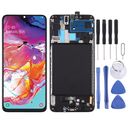 หน้าจอ LCD วัสดุ Super AMOLED ดั้งเดิมและชุดประกอบDigitizerพร้อมกรอบสำหรับGalaxy A70, For Samsung Galaxy A70 (Super AMOLED)