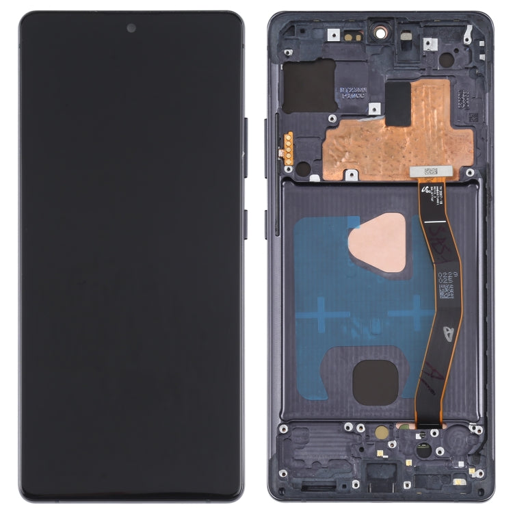 หน้าจอ LCD วัสดุ Super AMOLED ดั้งเดิมและชุดประกอบDigitizerพร้อมกรอบสำหรับGalaxy S10 Lite, For Samsung Galaxy S10 Lite(Frame )