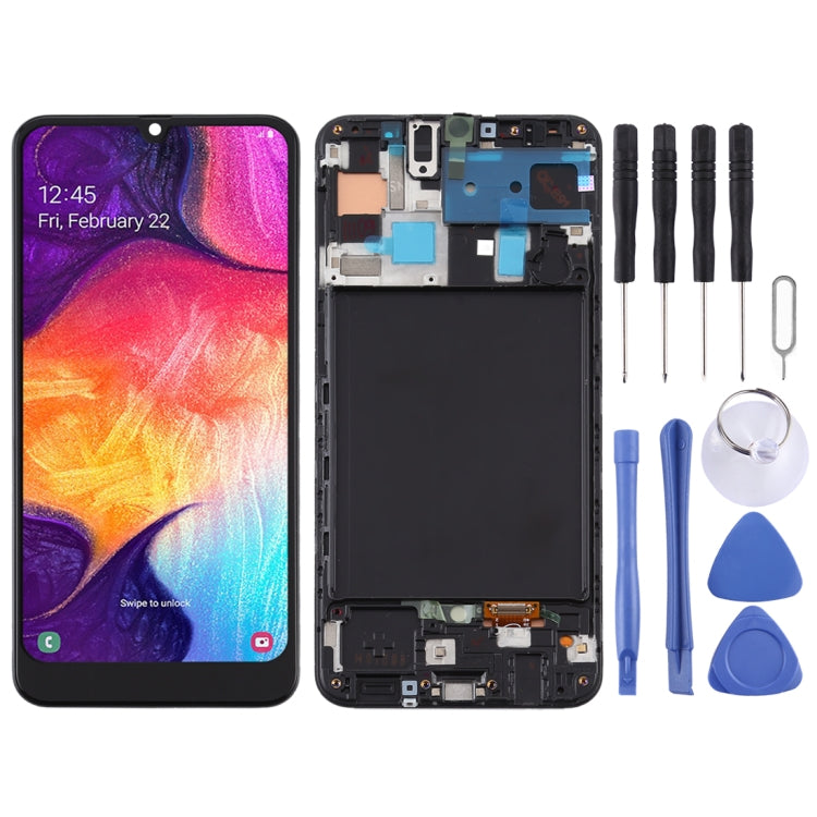 หน้าจอแอลซีดีวัสดุ TFT และชุดประกอบDigitizerพร้อมกรอบสำหรับSamsung Galaxy A50 (ไม่รองรับการระบุลายนิ้วมือ), For Samsung Galaxy A50 (TFT)