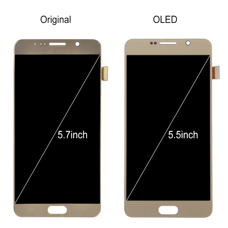 หน้าจอ LCD วัสดุ OLED ขนาด 5.5 นิ้วและชุดประกอบ Digitizer สำหรับ Samsung Galaxy Note 5, For Galaxy Note 5(OLED)
