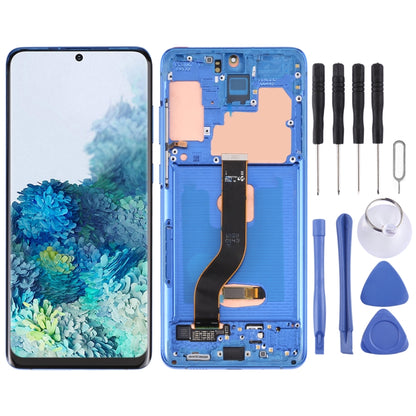 หน้าจอ LCD ต้นฉบับและชุดประกอบDigitizerพร้อมกรอบสำหรับSamsung Galaxy S20 + 5G SM-G986B/G985, For Samsung Galaxy S20+ 5G, For Samsung Galaxy S20+ 5G(Dark Blue)