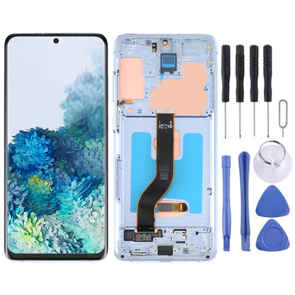 หน้าจอ LCD ต้นฉบับและชุดประกอบDigitizerพร้อมกรอบสำหรับSamsung Galaxy S20 + 5G SM-G986B/G985, For Samsung Galaxy S20+ 5G, For Samsung Galaxy S20+ 5G(Dark Blue)