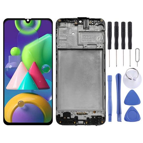 หน้าจอแอลซีดีต้นฉบับและชุดประกอบDigitizerพร้อมกรอบสำหรับSamsung Galaxy M21 SM-M215, For Samsung Galaxy M21 (Original)