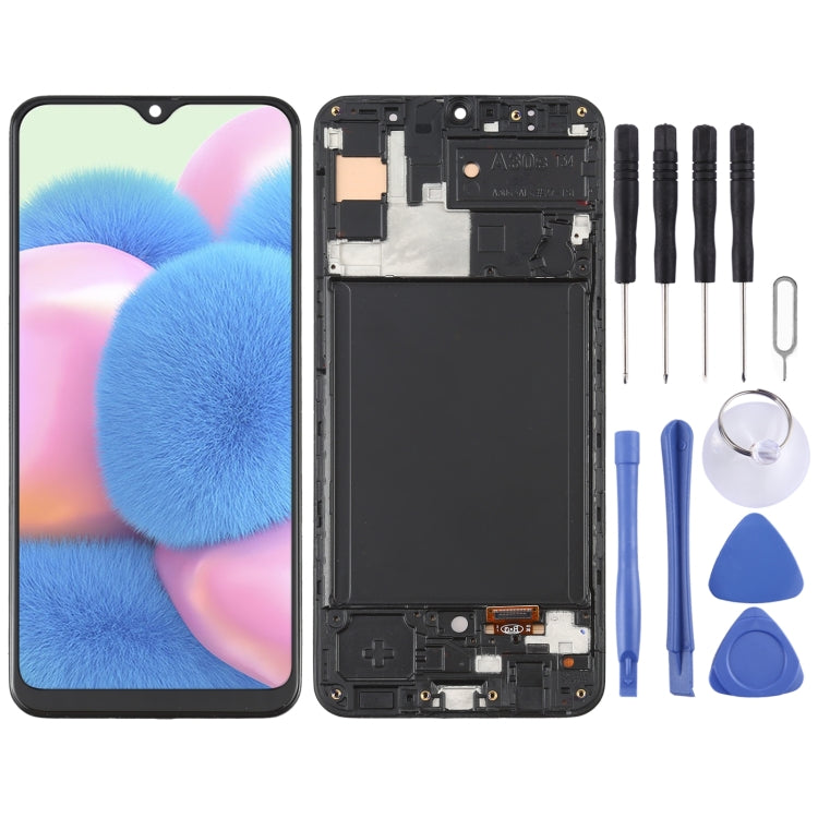 วัสดุ OLED หน้าจอแอลซีดีและชุดประกอบDigitizerพร้อมกรอบสำหรับSamsung Galaxy A30S SM-A307, For Samsung Galaxy A30S (6.36 inch OLED)