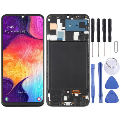 วัสดุ OLED หน้าจอแอลซีดีและชุดประกอบDigitizerพร้อมกรอบสำหรับSamsung Galaxy A50 SM-A505, For Samsung Galaxy A50 (6.36 inch OLED)