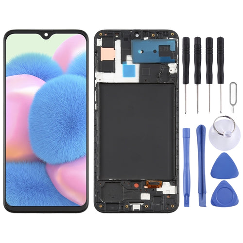 หน้าจอ LCD วัสดุ Super AMOLED ดั้งเดิมและชุดประกอบDigitizerพร้อมกรอบสำหรับSamsung Galaxy A30s, For Samsung Galaxy A30s(Original)