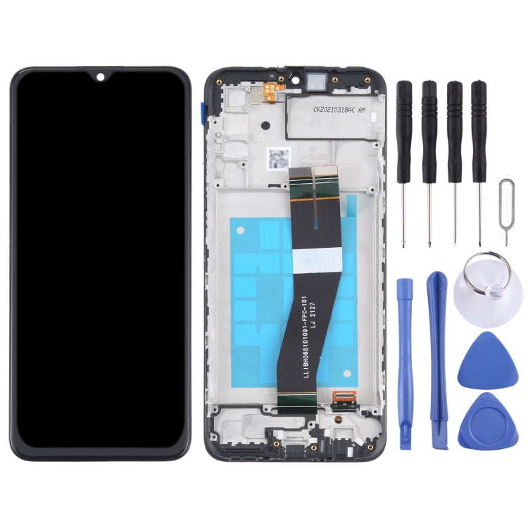 หน้าจอแอลซีดีและชุดประกอบDigitizerพร้อมกรอบสำหรับSamsung Galaxy M02s (เวอร์ชันNL), For Samsung Galaxy M02s (NL)