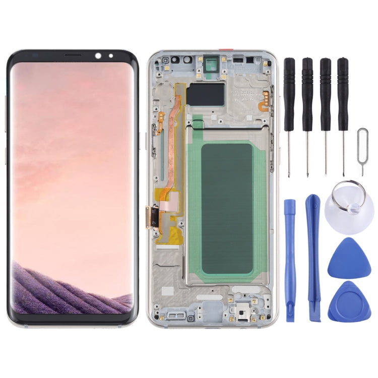 หน้าจอ LCD วัสดุ OLED และชุดประกอบDigitizerพร้อมกรอบสำหรับSamsung Galaxy S8 + SM-G955, For Samsung Galaxy S8+, For Samsung Galaxy S8+(OLED)