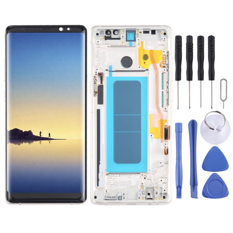 หน้าจอ OLED วัสดุ LCD และชุดประกอบDigitizerพร้อมกรอบสำหรับSamsung Galaxy Note 8 SM-N950, For Samsung Galaxy Note 8(OLED), For Samsung Galaxy Note 8(OLED Material)