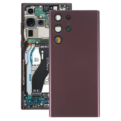 สำหรับ Samsung Galaxy S22 Ultra 5G SM-S908B ฝาหลังแบตเตอรี่พร้อมฝาครอบเลนส์กล้อง, For Samsung Galaxy S22 Ultra 5G
