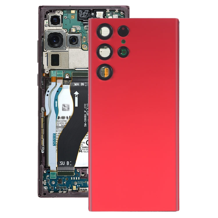 สำหรับ Samsung Galaxy S22 Ultra 5G SM-S908B ฝาหลังแบตเตอรี่พร้อมฝาครอบเลนส์กล้อง, For Samsung Galaxy S22 Ultra 5G