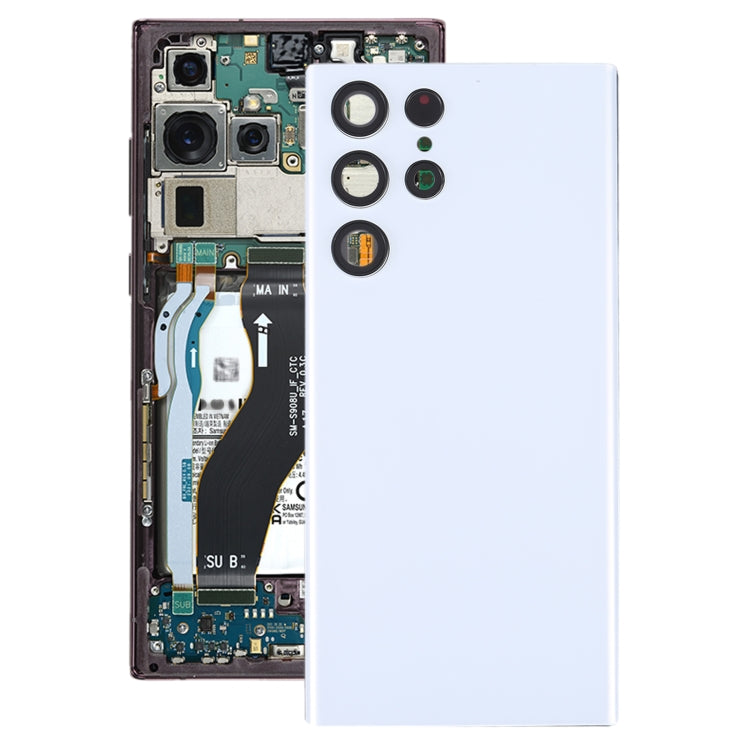 สำหรับ Samsung Galaxy S22 Ultra 5G SM-S908B ฝาหลังแบตเตอรี่พร้อมฝาครอบเลนส์กล้อง, For Samsung Galaxy S22 Ultra 5G