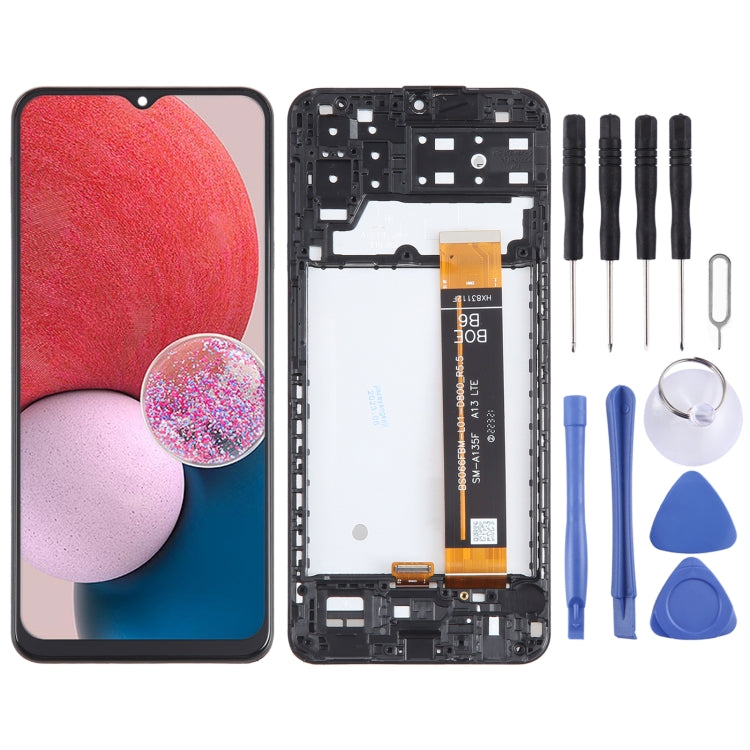 หน้าจอ LCD OEM สำหรับ Samsung Galaxy A13 4G SM-A135 Digitizer สมัชชาเต็มพร้อมกรอบ, For Samsung Galaxy A13 4G