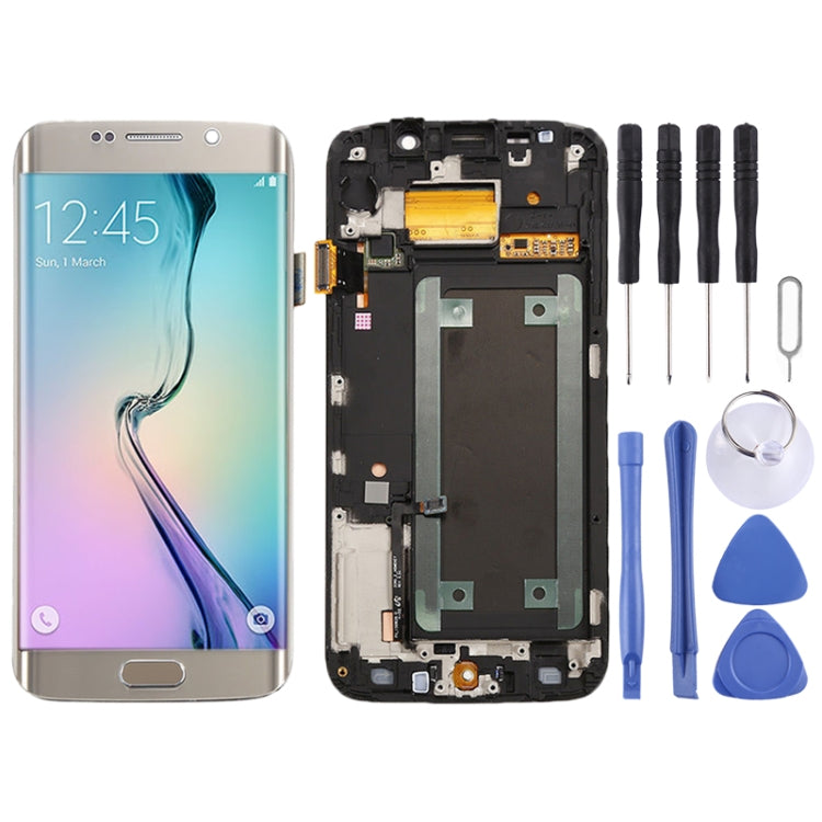 หน้าจอ LCD ต้นฉบับและชุดประกอบ Digitizer พร้อมกรอบสำหรับ Samsung Galaxy S6 Edge SM-G925F, For Samsung Galaxy S6 Edge