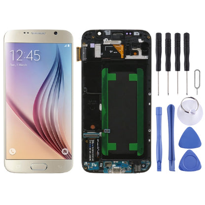 หน้าจอ LCD ต้นฉบับและชุดประกอบ Digitizer พร้อมกรอบสำหรับ Samsung Galaxy S6 SM-G920F, For Samsung Galaxy S6