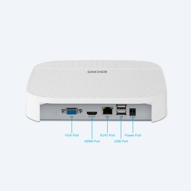ESCAM PVR204 1080P 4CH+2CH ONVIF NVR เครื่องบันทึกวิดีโอดิจิตอลพร้อม 2CH Cloud Channel สำหรับระบบกล้อง IP, PVR204