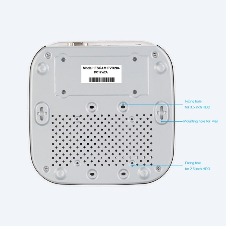 ESCAM PVR204 1080P 4CH+2CH ONVIF NVR เครื่องบันทึกวิดีโอดิจิตอลพร้อม 2CH Cloud Channel สำหรับระบบกล้อง IP, PVR204